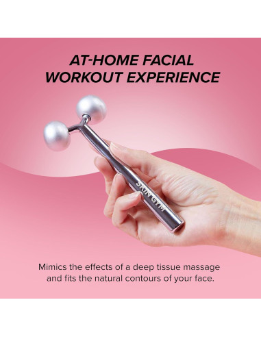 Rodillo Facial SKIN GYM, Masajeador Acero Inoxidable 13.7cm