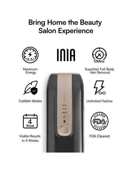 Depilador Láser INIA Fond para Cuerpo y Cara, 5 Niveles