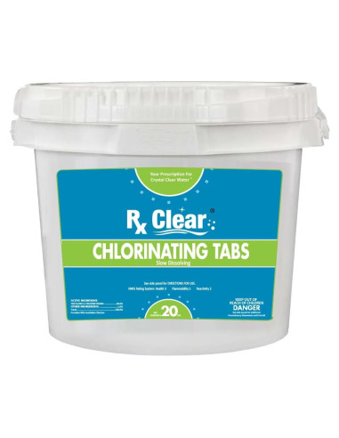 Tabletas de Cloro Rx Clear 9,07 kg para Piscinas | Larga Duración
