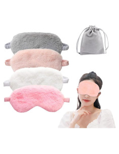 4 Pcs Máscaras de Sueño Haniu Suaves para Viaje Color Aleatorio