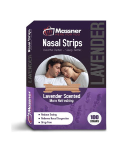 Tiras Nasales Massner Lavanda 100 Unidades Alivio Ronquidos