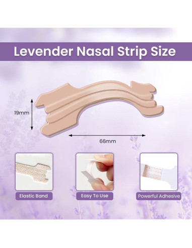 Tiras Nasales Massner Lavanda 100 Unidades Alivio Ronquidos