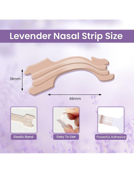 Tiras Nasales Massner Lavanda 100 Unidades Alivio Ronquidos