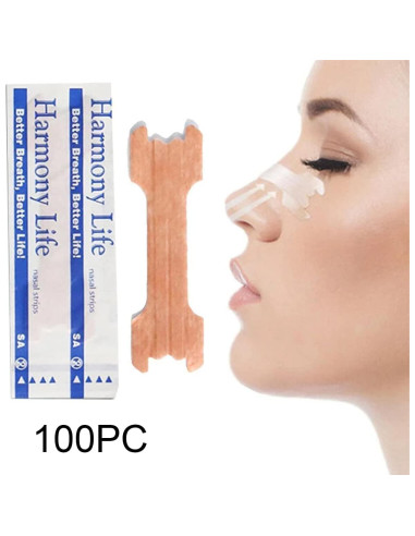 100 Tiras Nasales MIBICIRI Anti Ronquidos 55x16mm