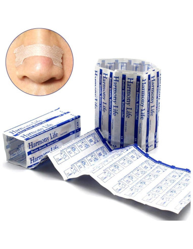 100 Tiras Nasales MIBICIRI Anti Ronquidos 55x16mm