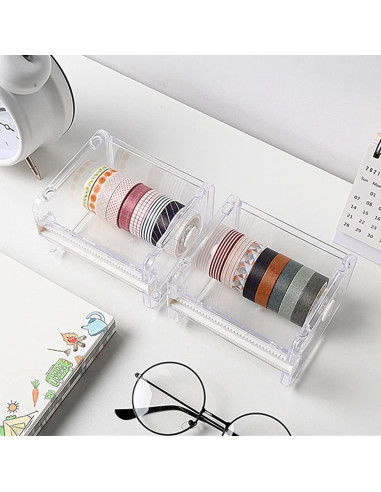 2 Soportes de Cinta Washi Dreamty con Dispensador Transparente