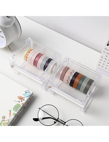 2 Soportes de Cinta Washi Dreamty con Dispensador Transparente