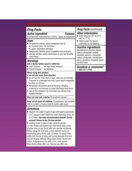 Rocío Nasal Afrin Niños Hidratante Paquete Doble 0.5 oz