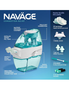 Kit de Irrigación Nasal Navage con 30 Cápsulas de Sal 2