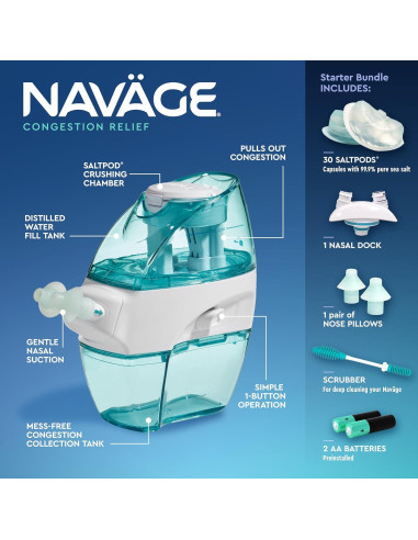 Kit de Irrigación Nasal Navage con 30 Cápsulas de Sal