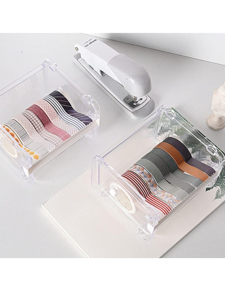 2 Soportes de Cinta Washi Dreamty con Dispensador Transparente