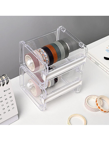 2 Soportes de Cinta Washi Dreamty con Dispensador Transparente