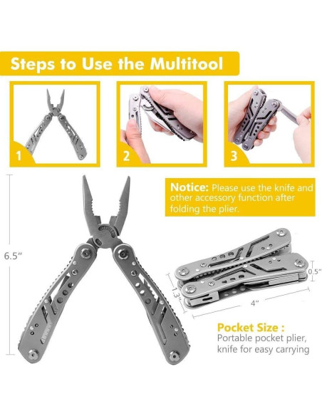 Alicate Multiherramienta Sirius Survival 24 en 1 Acero Inoxidable