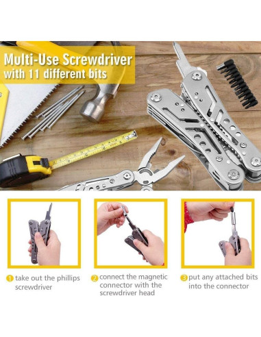 Alicate Multiherramienta Sirius Survival 24 en 1 Acero Inoxidable