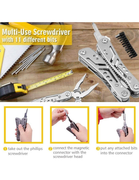 Alicate Multiherramienta Sirius Survival 24 en 1 Acero Inoxidable