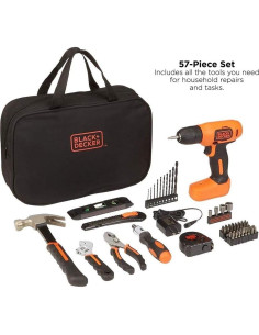 Taladro Inalámbrico BLACK+DECKER 8V MAX + 54 Herramientas 2