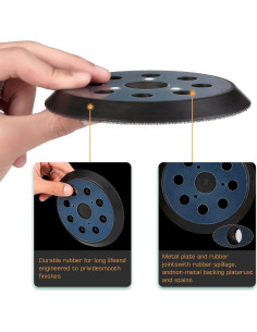 Pad de Lijadora 5" EAGLEGGO 8 Agujeros Compatible DeWalt 2