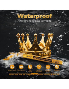 Marcadores de Pintura Acrílica Dorada HOTU - 5 Unidades 0.7mm 2