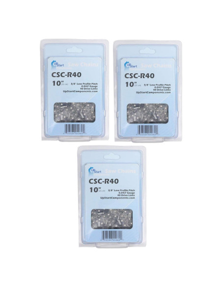 Paquete de 3 Cadenas de Motosierra 25 cm UpStart para Black & Decker LCS1020B