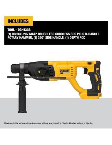 Martillo Rotativo Inalámbrico DEWALT 20V MAX 1" DCH133B