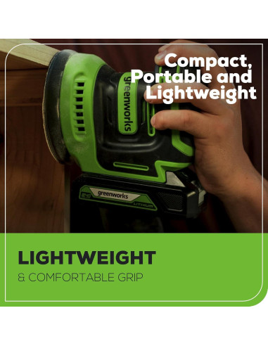 Lijadora Orbital Greenworks 24V 5" Inalámbrica con Batería