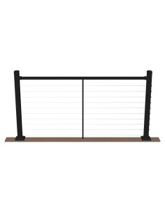 Kit Riel Superior Aluminio Deckorators 182 cm Negro Texturizado