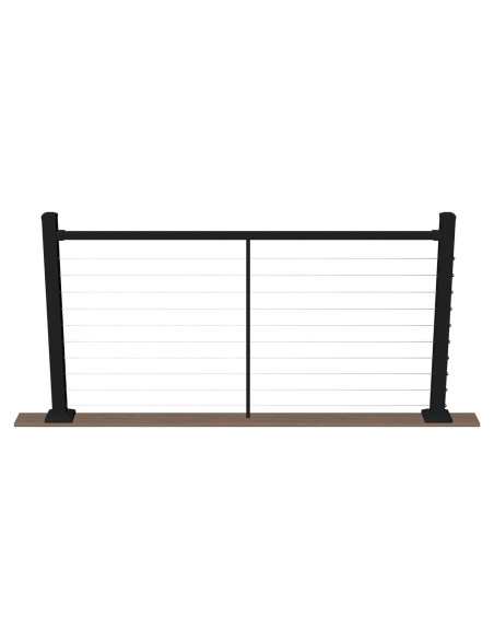 Kit Riel Superior Aluminio Deckorators 182 cm Negro Texturizado