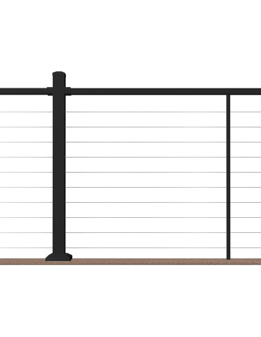 Kit Riel Superior Aluminio Deckorators 182 cm Negro Texturizado