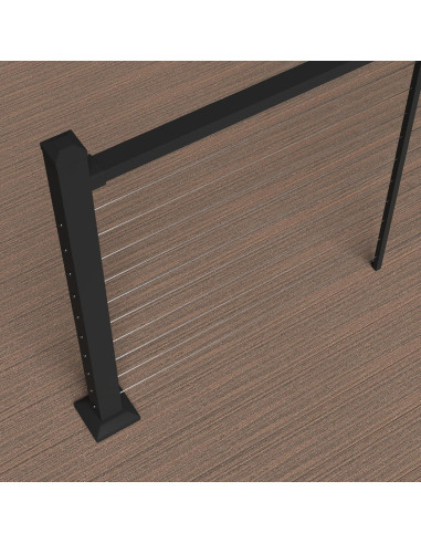 Kit Riel Superior Aluminio Deckorators 182 cm Negro Texturizado