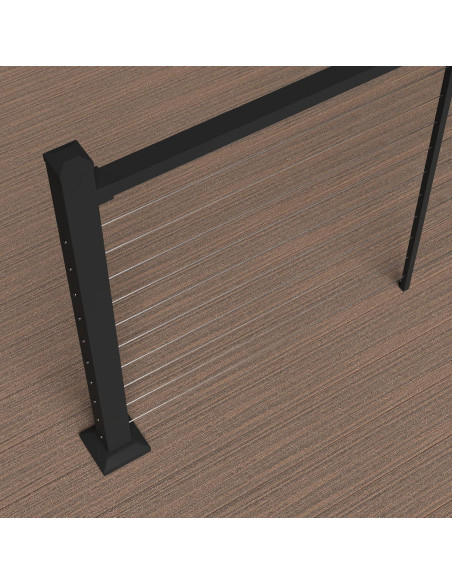 Kit Riel Superior Aluminio Deckorators 182 cm Negro Texturizado