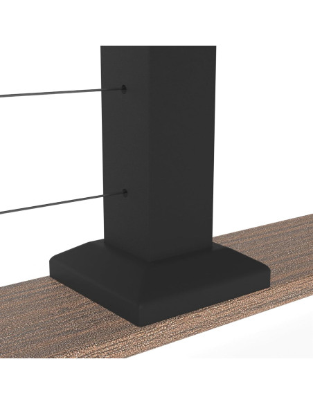 Kit Riel Superior Aluminio Deckorators 182 cm Negro Texturizado