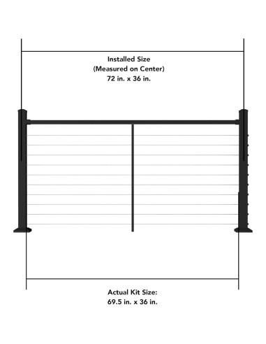 Kit Riel Superior Aluminio Deckorators 182 cm Negro Texturizado