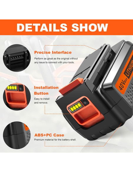 Batería de Litio 40V LBX2040 y Cargador Black and Decker