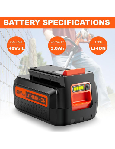Batería de Litio 40V LBX2040 y Cargador Black and Decker