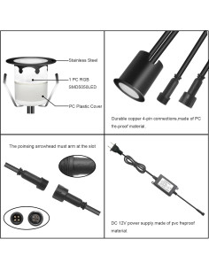 Kits de luces LED empotradas YZGWZLD 10 paquetes IP67 12V 2