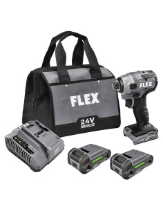 Destornillador de Impacto FLEX 24V con 2 Baterías 2.5Ah