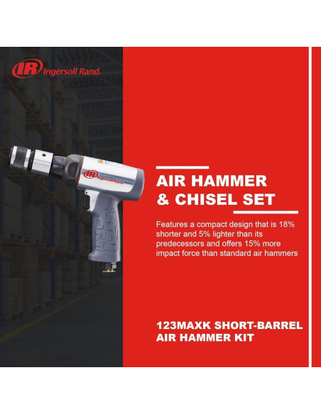 Martillo Neumático Ingersoll Rand 123MAXK 3,530 BPM 5 Cinceles