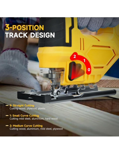 Sierra de calar inalámbrica LouSdZoke 20V, 3 posiciones orbitales