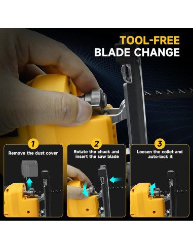Sierra de calar inalámbrica LouSdZoke 20V, 3 posiciones orbitales