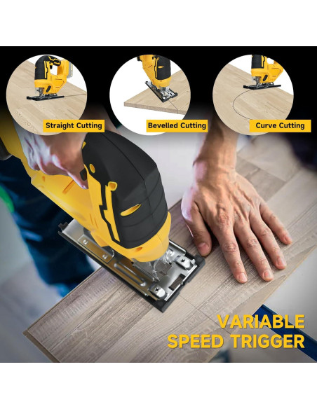 Sierra de calar inalámbrica LouSdZoke 20V, 3 posiciones orbitales