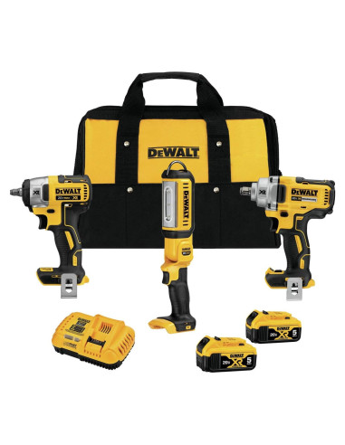 Kit Combo DEWALT 20V MAX XR Llave de Impacto y Luz LED