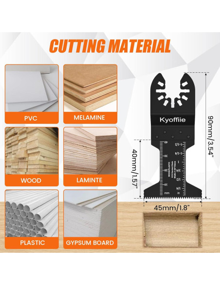 100 Piezas Cuchillas Oscilantes Kyoffiie 4,45 cm Madera Plástico