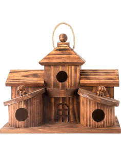 Casa para Aves COLEBA de 5 Habitaciones de Madera Natural 2