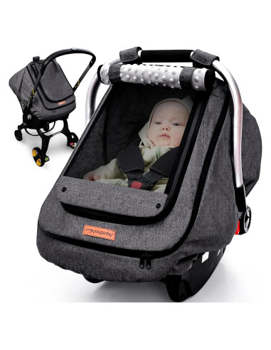 Funda de Asiento de Coche para Bebé Impermeable Gris Oscuro