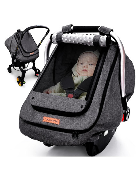 Funda de Asiento de Coche para Bebé Impermeable Gris Oscuro