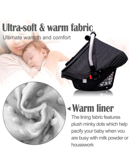 Funda de Asiento de Coche para Bebé Impermeable Gris Oscuro