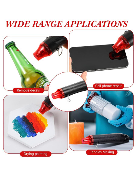3 Mini Pistolas de Calor 300W Cunno para Manualidades DIY