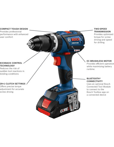 Taladro de Percusión Bosch GSB18V-535CB15 18V 4 Ah