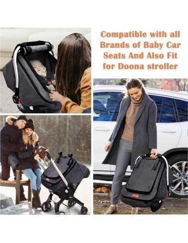 Funda de Asiento de Coche para Bebé Impermeable Gris Oscuro