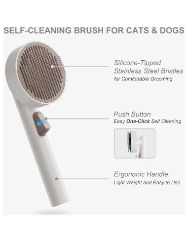 Cepillo Autolimpiante para Mascotas VOOCOO - Cerdas 140